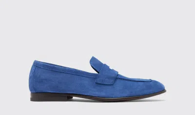 Scarosso Gregory Blue Suede - Man Loafers Blue In Blue - Suede