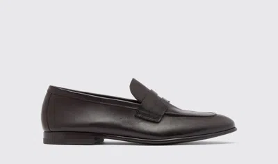 Scarosso Gregory Leather Loafers In Brown Calf Leather