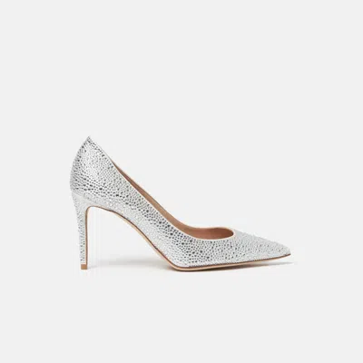 Scarosso Greta Crystal Satin In White - Silk
