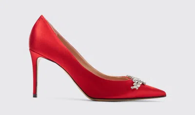 Scarosso Greta Red Satin - Woman High Heels Red In Red - Silk