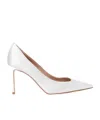 Scarosso Greta Satin Pointed-toe Pumps In White