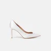 Scarosso Greta Satin Pointed-toe Pumps In White
