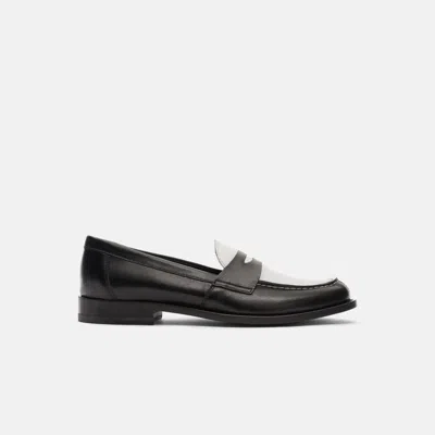 Scarosso Two-tone Leather Loafers In Black - Calf