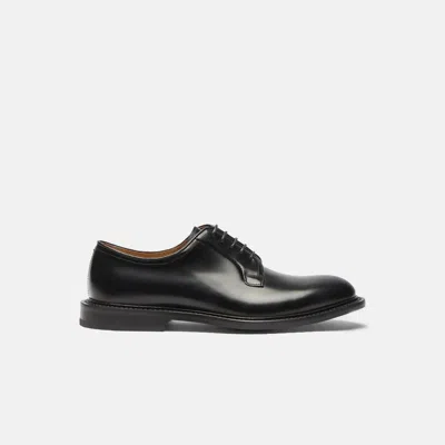 Scarosso Harry Leather Derby Shoes In Black - Calf