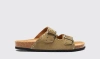 Scarosso Hopi Stud-embellished Suede Sandals In Green - Suede