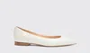 Scarosso Iris Pointed-toe Leather Ballerinas In Off White - Calf