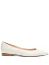 Scarosso Iris Pointed-toe Leather Ballerinas In White