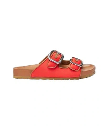 SCAROSSO SCAROSSO ISA DOUBLE-BUCKLE OPEN-TOE SLIDES