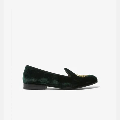Scarosso Slippers Jordan Green Velvet Suede Leather In Green - Velvet
