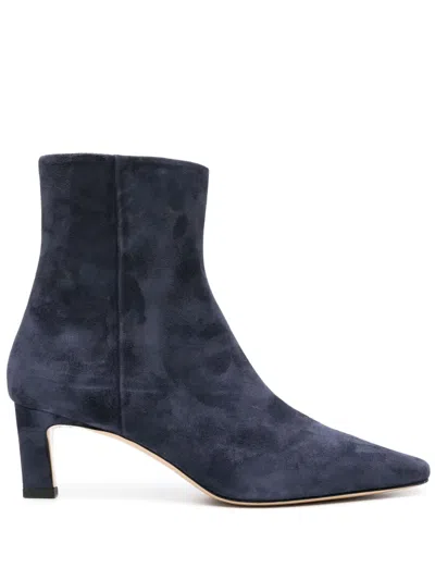 Scarosso Kitty 50mm Suede Boots In Blue