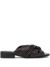 Scarosso Knotted-detail Slide Sandals In Brown