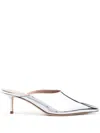 Scarosso Laura 60mm Patent Mules In Silver