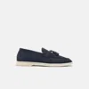 Scarosso Leandra Suede Loafers In Blue - Suede