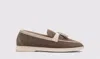 Scarosso Leandra Loafers In Deep Taupe & Sand - Suede