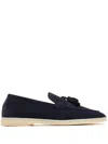 Scarosso Leandra Suede Loafers In Blue