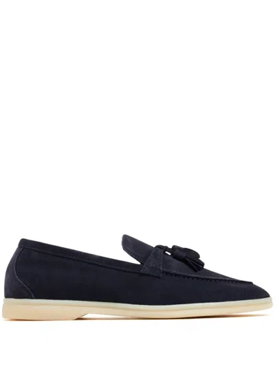 Scarosso Leandra Suede Loafers In Blue