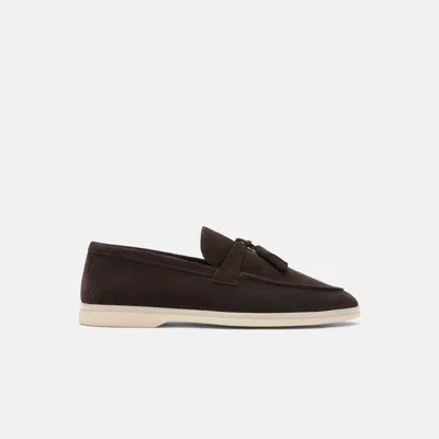 Scarosso Leandro Loafers In Dark Brown - Suede