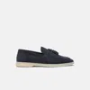 Scarosso Leandro Loafer Aus Wildleder In Navy - Suede