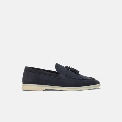 Scarosso Leandro Loafer Aus Wildleder In Navy - Suede