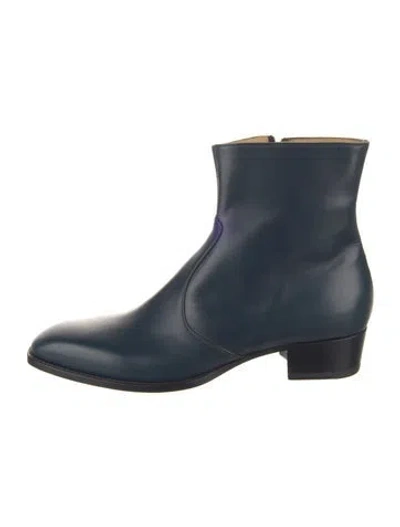 Pre-owned Scarosso Leather Boots In Blue