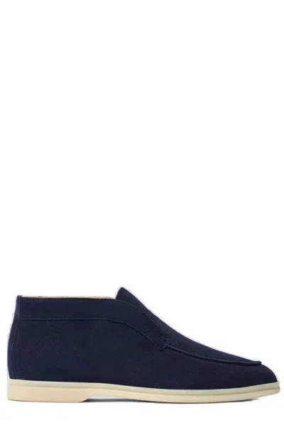 Scarosso Leonardo Suede Ankle Boots In Blue - Suede
