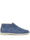 Scarosso Leonardo Suede Ankle Boots In Blue