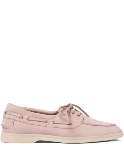 Scarosso Lia Boat Shoes In Pink - Suede