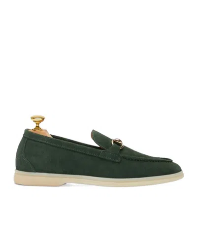 Scarosso Lilia Almond Toe Loafers In Green