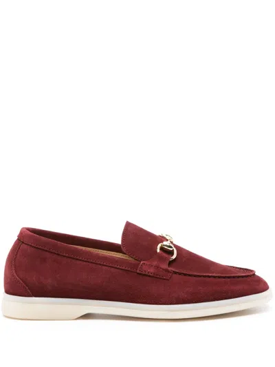 Scarosso Lilia Suede Loafers In Burgundy - Suede