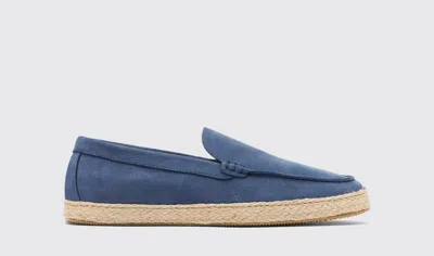 Scarosso Lino Almond-toe Leather Espadrilles In Blue