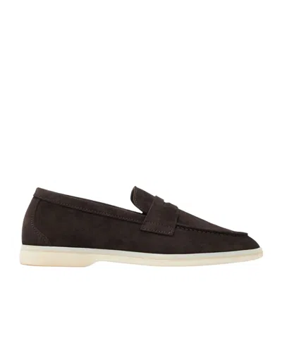 Scarosso Luciana Almond Toe Loafers In Brown