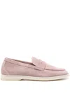 Scarosso Luciana Penny-slot Suede Loafers In Pink