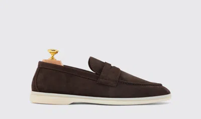 Scarosso Luciano Suede Loafers In Brown - Suede