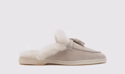 Scarosso Lucrezia Suede Mules In Sand - Suede Fur