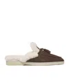 Scarosso Lucrezia Shearling Slip-on Mules In Brown
