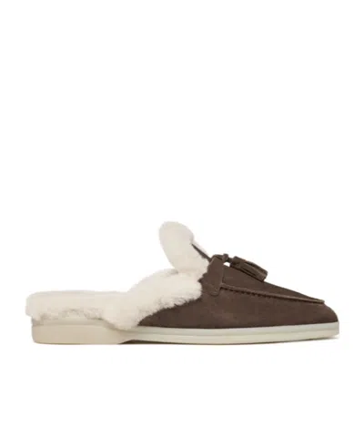 SCAROSSO SCAROSSO LUCREZIA SHEARLING SLIP-ON MULES