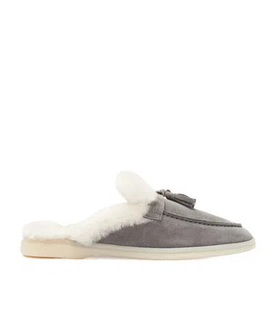 SCAROSSO SCAROSSO LUCREZIA SHEARLING SLIP-ON MULES