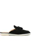 Scarosso Lucrezia Tassel-detailed Slip-on Mules In Black