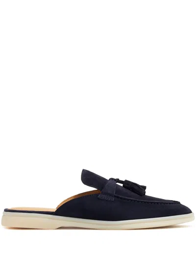 Scarosso Lucrezia Suede Mules In Blue - Suede