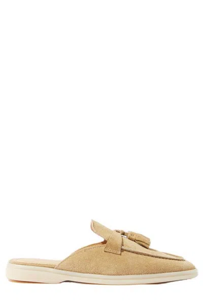 Scarosso Tassel/detail Suede Mules In Beige