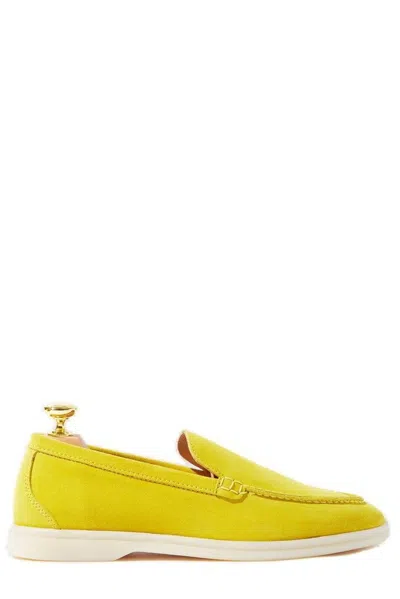 Scarosso Suede-finish Loafers In Yellow - Suede