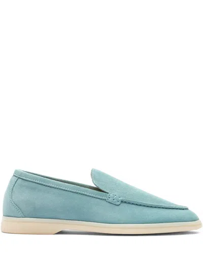 Scarosso Ludovica Loafers In Blue Storm - Suede