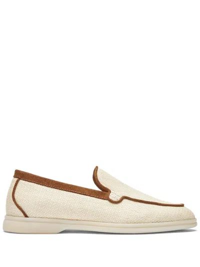 Scarosso Ludovica Almond Toe Loafers In Neutral