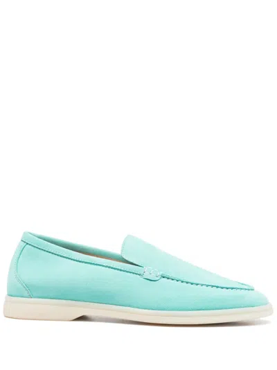 Scarosso Ludovica Suede Loafers In Turquoise - Suede