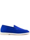 Scarosso Ludovica Suede Loafers In Blue