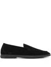 Scarosso Ludovico Almond-toe Suede Loafers In Black