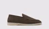 Scarosso Ludovico Suede Loafers In Deep Taupe - Suede