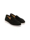 Scarosso Ludovico Suede Loafers In Black