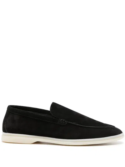 Scarosso Ludovico Suede Loafers In Black