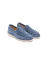 Scarosso Ludovico Suede Loafers In Blue